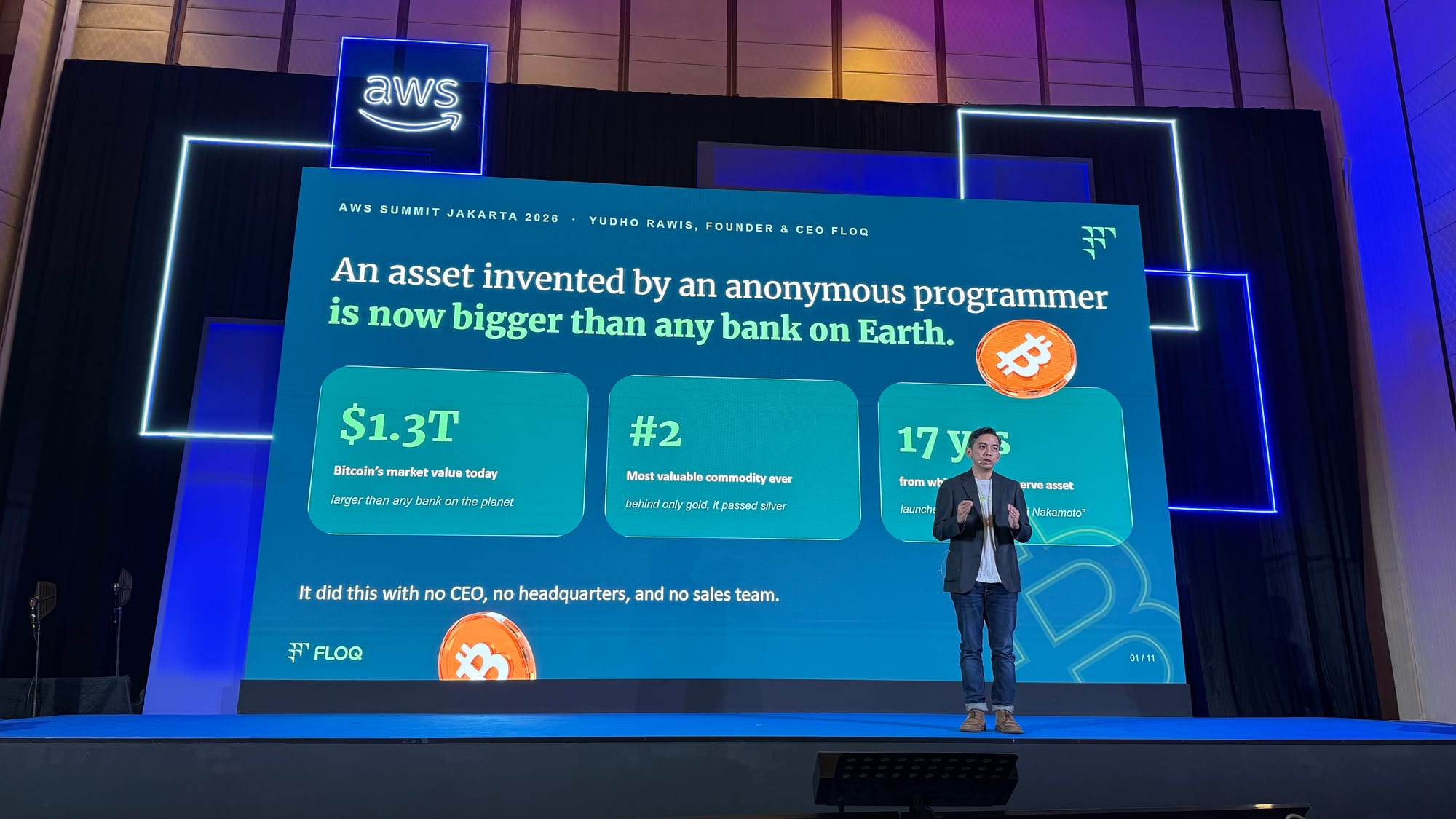 Founder dan CEO FLOQ, Yudhono Rawis menjadi pembicara di AWS Summit Jakarta 2026 pada 6 Agustus 2026. Sumber: FLOQ.